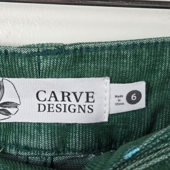 Carve Designs Women's Size 6 Green Oahu Cord Cut Off Shorts 6 Inch Inseam NWOT - Picture 3 of 6